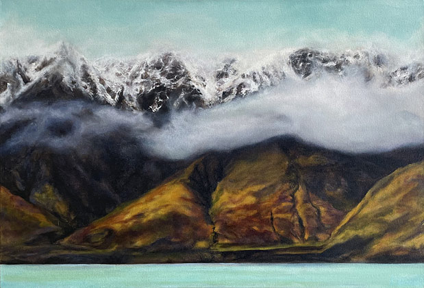 Kelli Edwards NZ emerging artist, Tooth Peaks, Lake Whakatipu